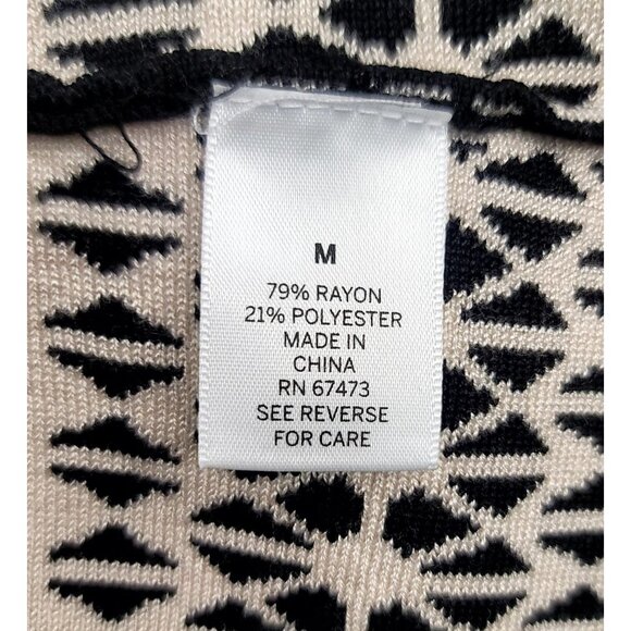Dressbarn Womens Geometric Print Knit Dress Black Cream Medium - Picture 5 of 11